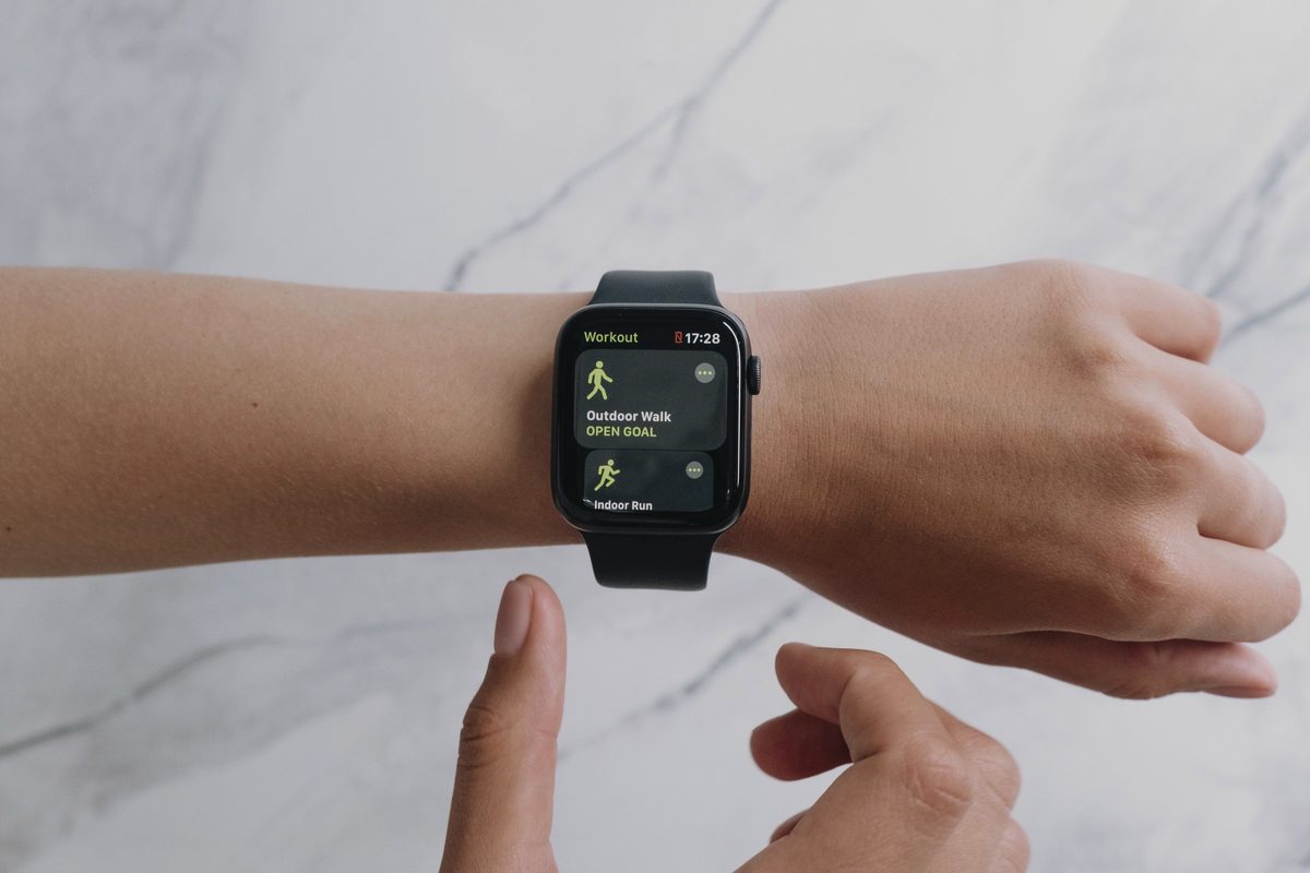 Person wearing smartwatch