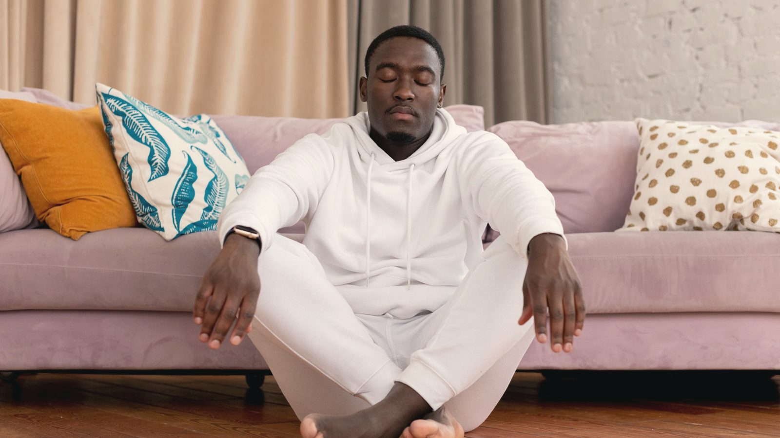 Man sitting quietly with his eyes closed