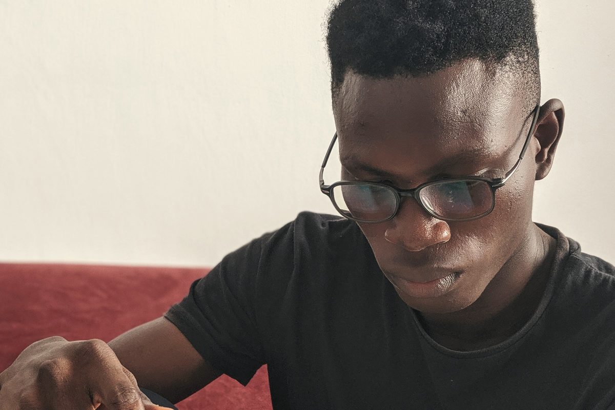 Man reading book