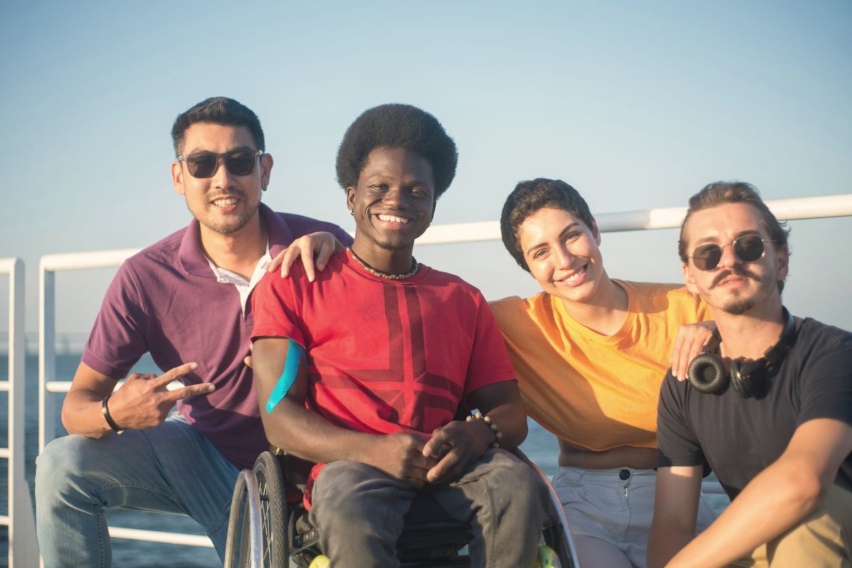 Friends smiling at the camera