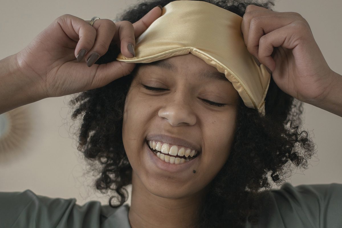 Woman waking up from sleep