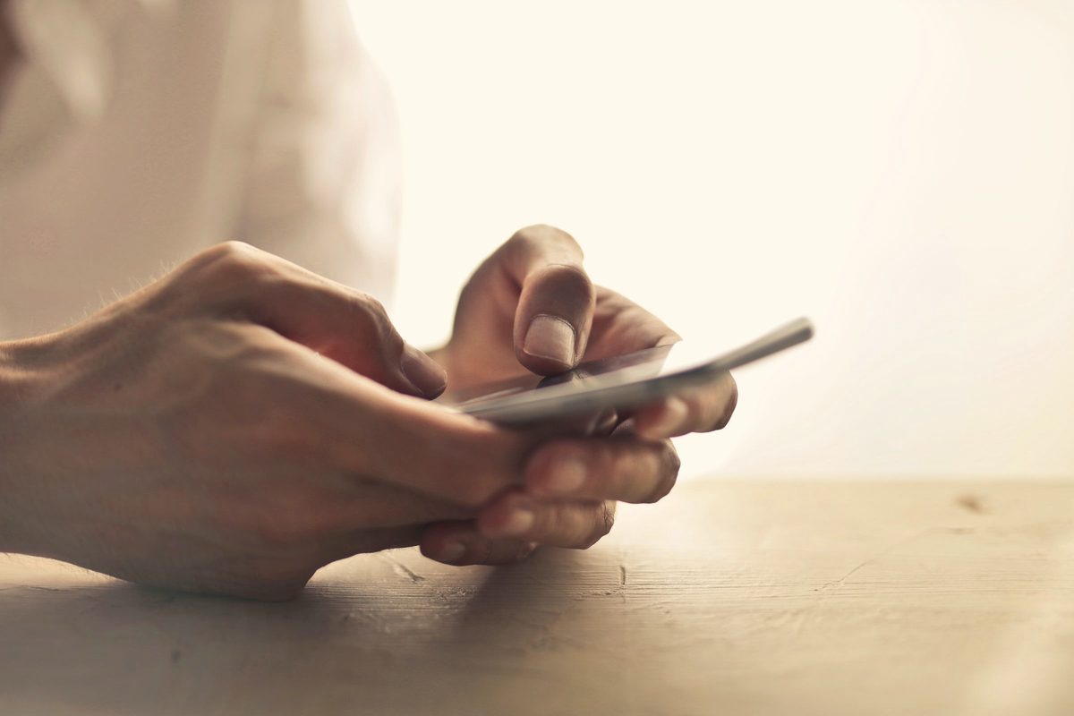 Person using smartphone