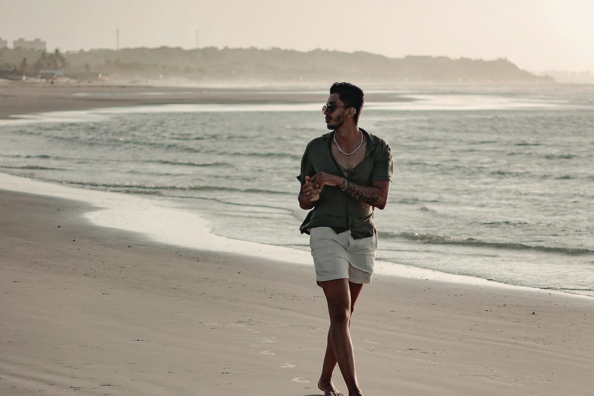 Man walking on the beach