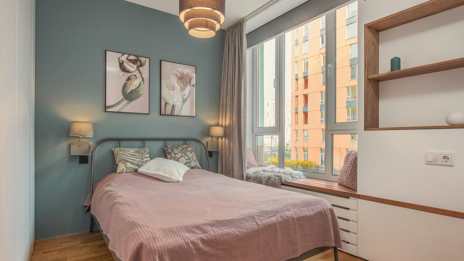 Cosy bedroom with soft light