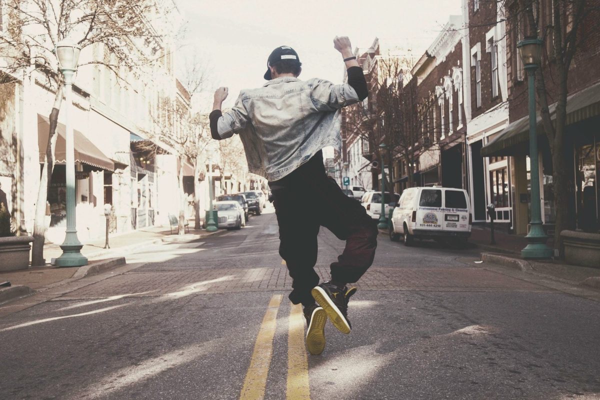 Man dancing in the street