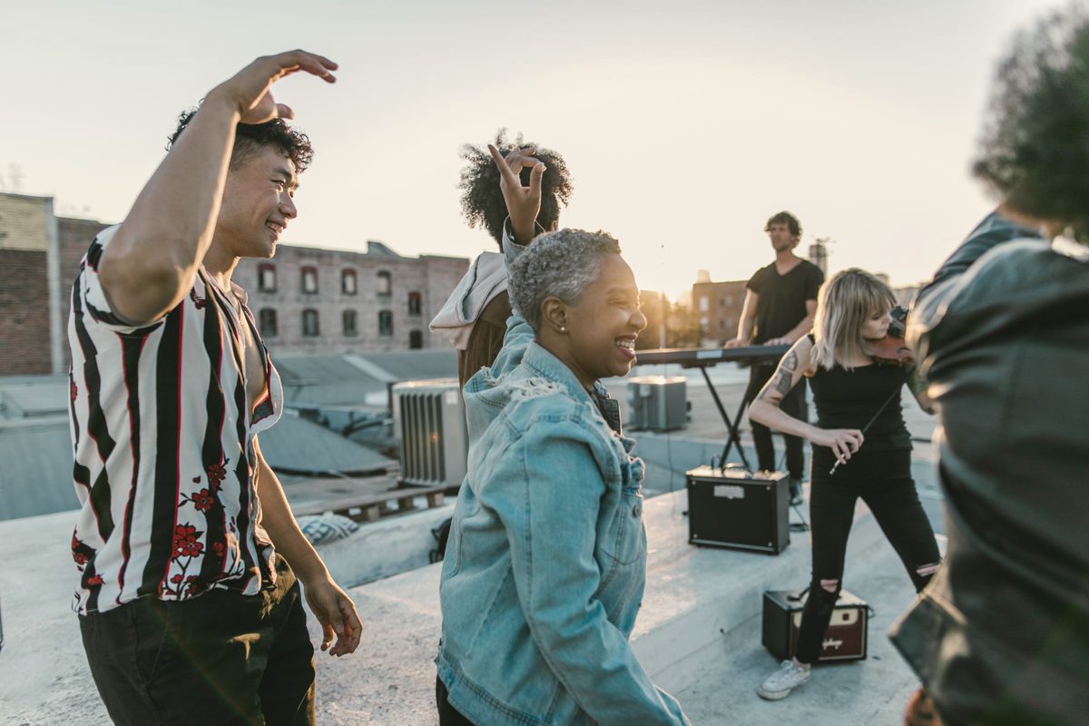 People dancing on the street