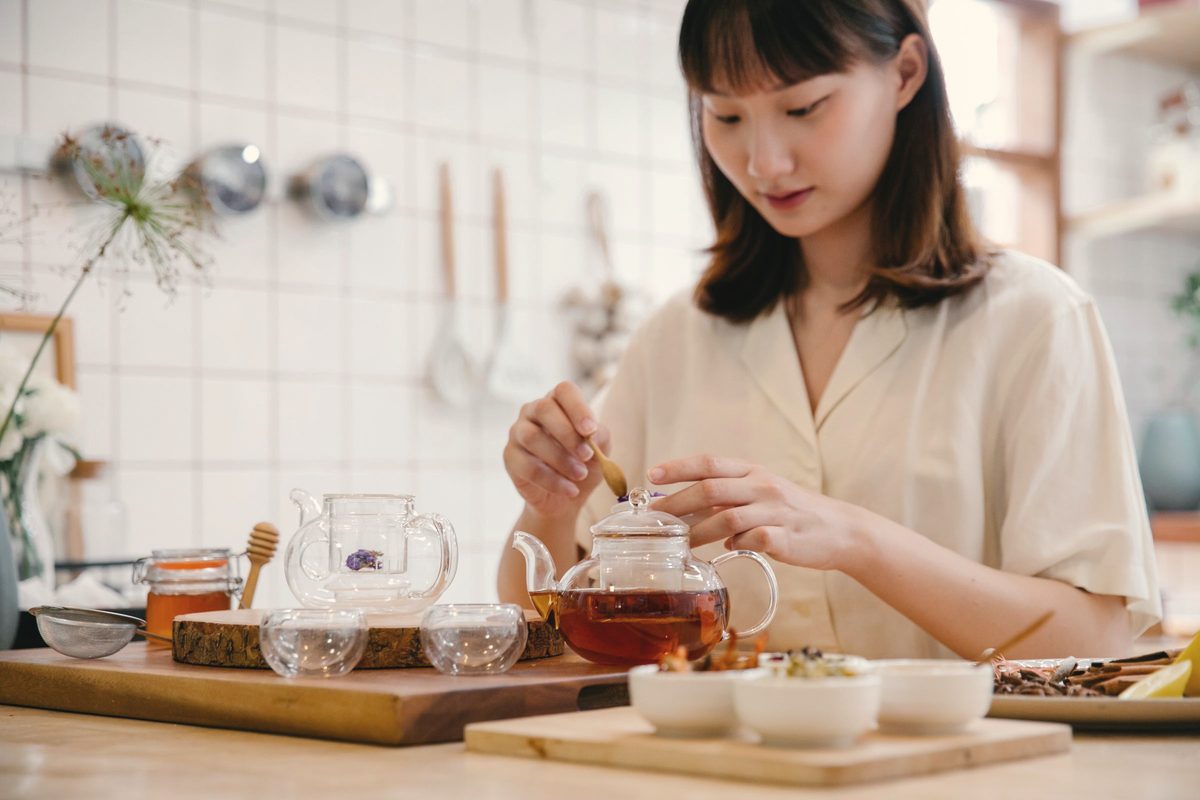 Woman making tea