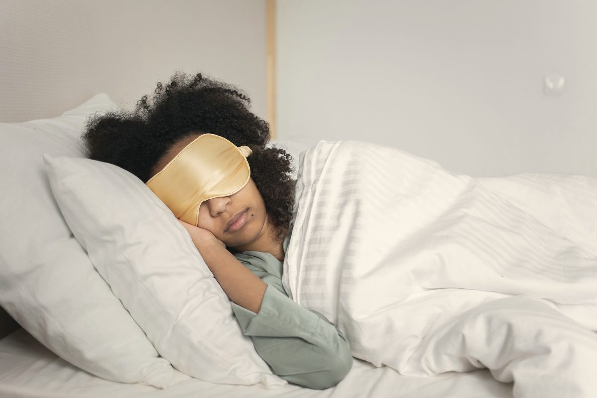 A woman lying on the bed