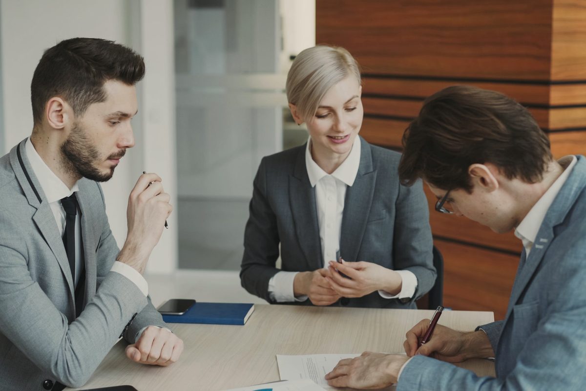Business team in a meeting at office table