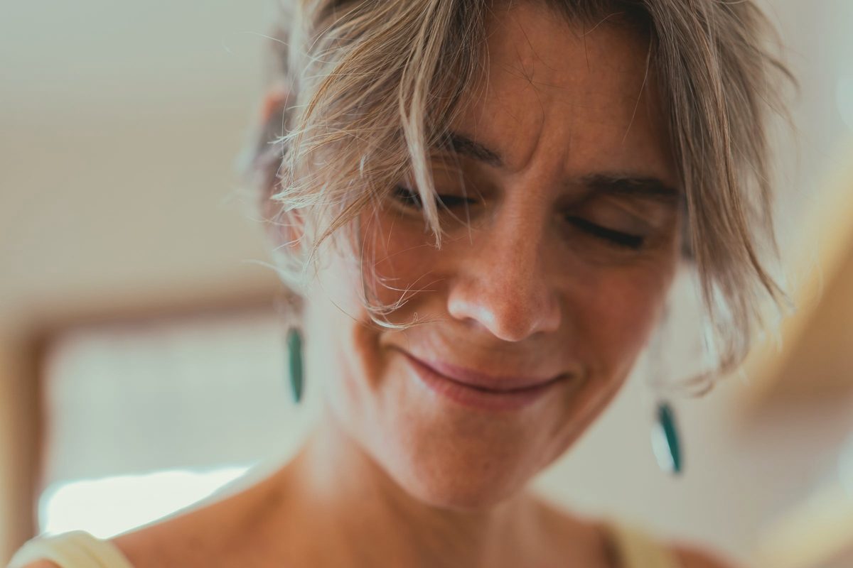 Close-up of an older woman smiling