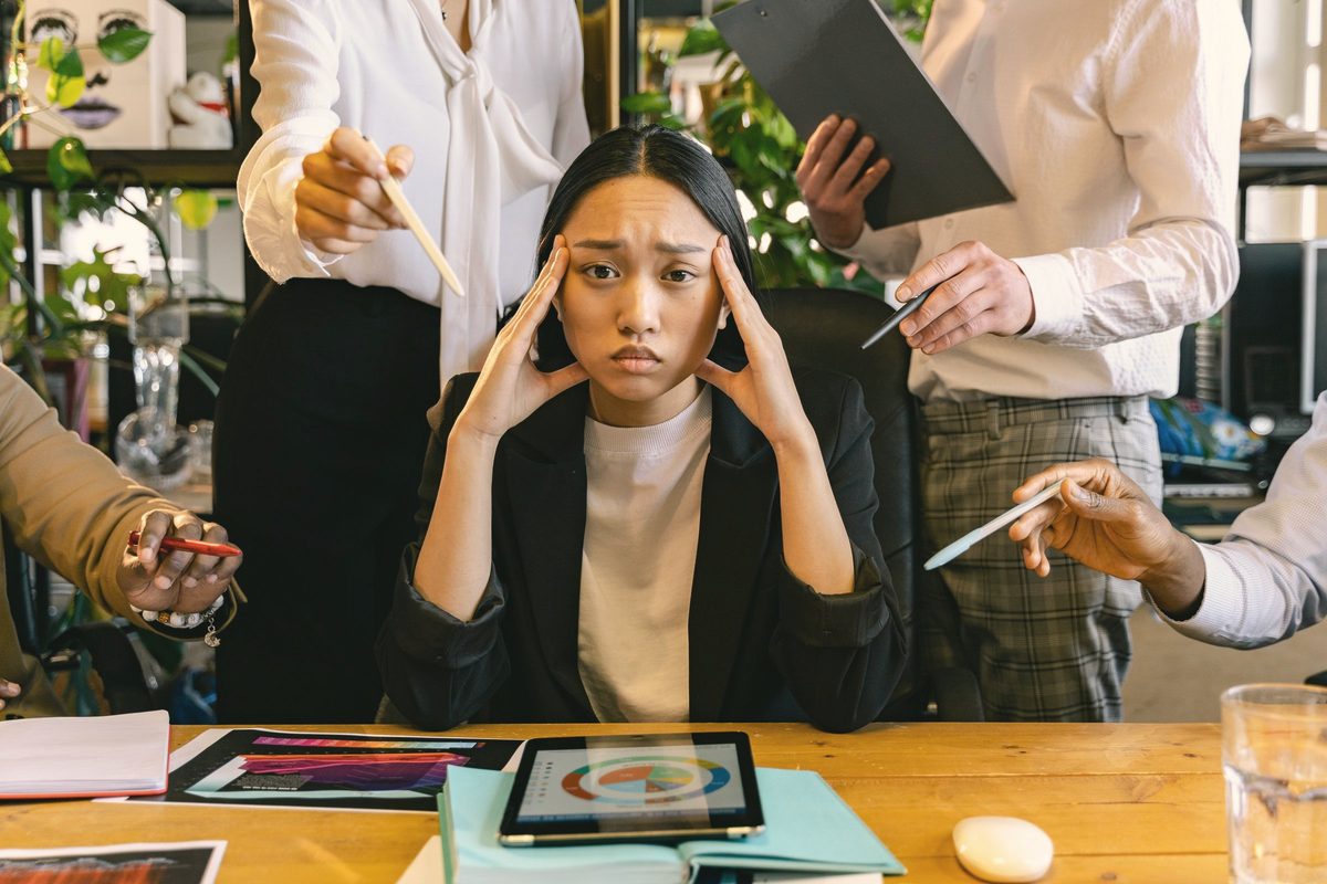 An employee feeling the pressure in the office