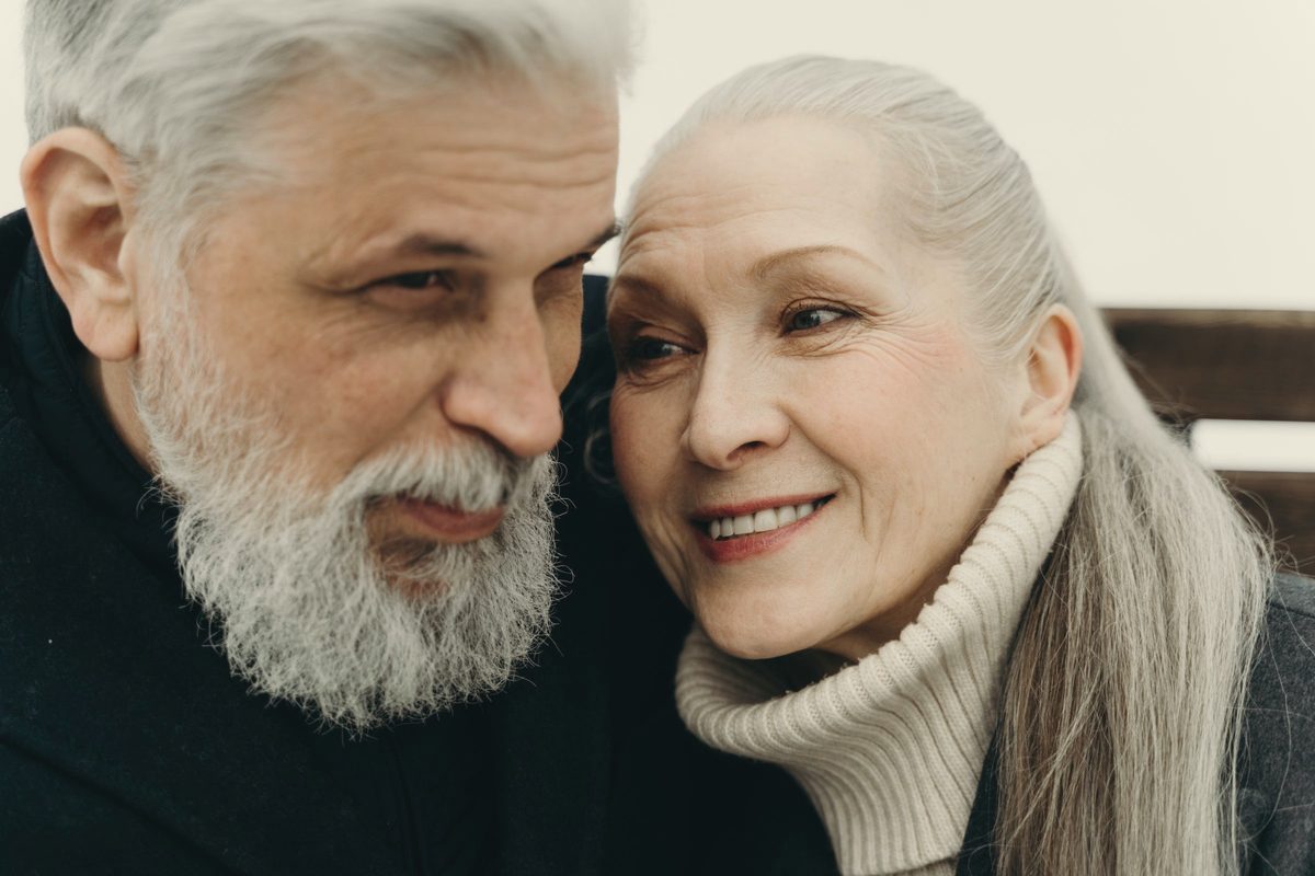 Older couple smiling together