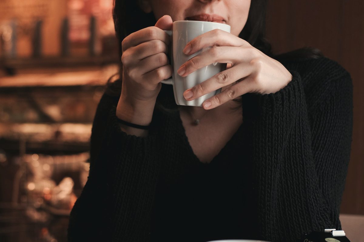 Woman relaxing with coffee
