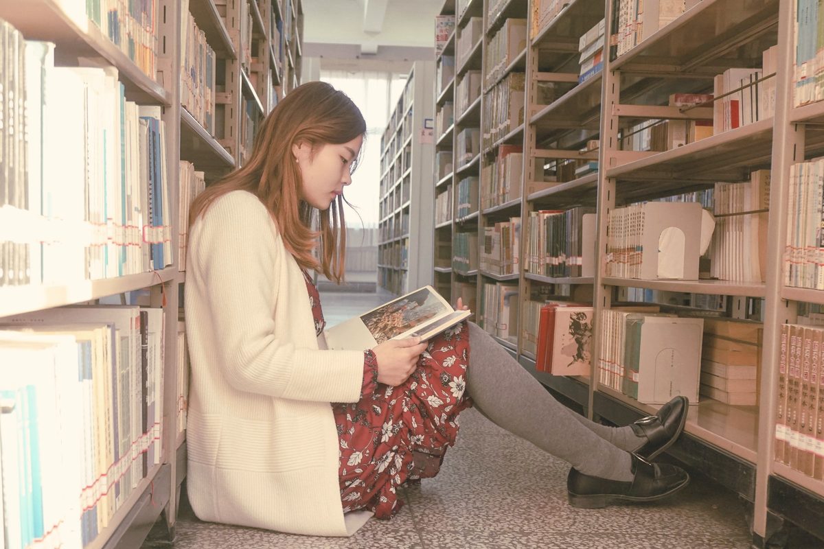 Woman reading book