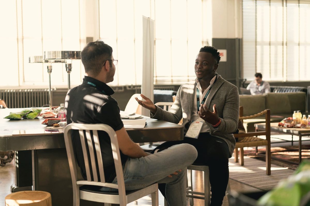 Men having conversation