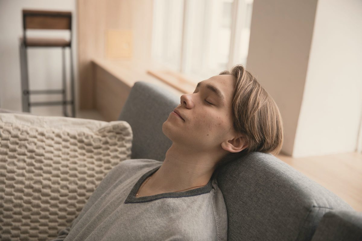 Man asleep on the sofa