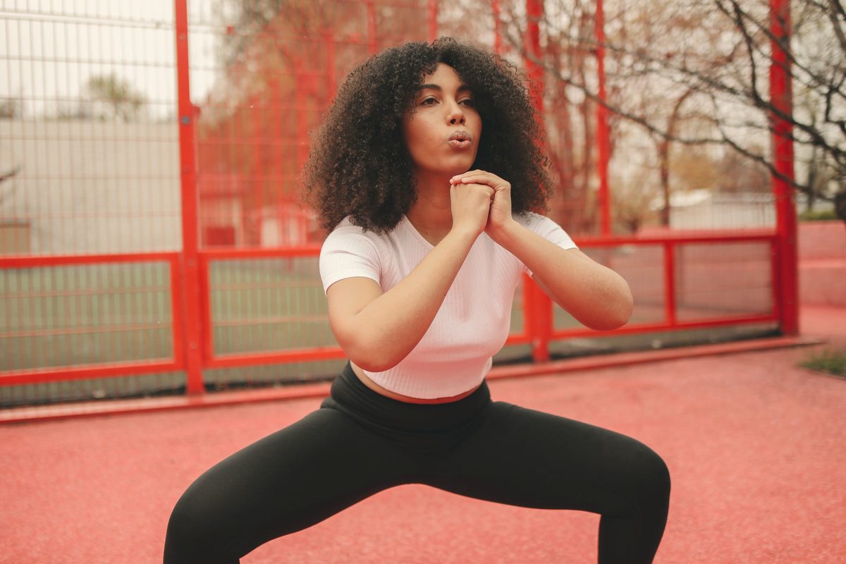 Woman exercising outdoors