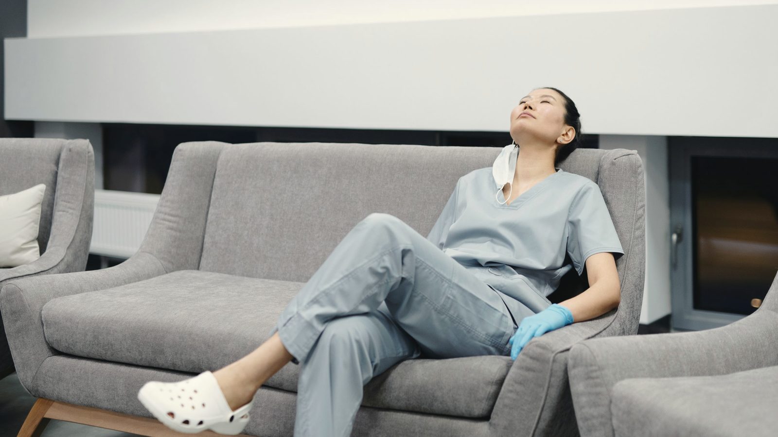 Woman resting on the couch
