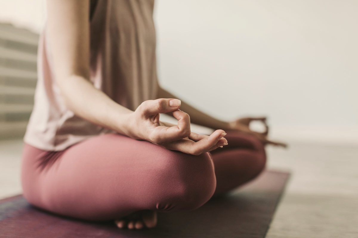 A woman meditating